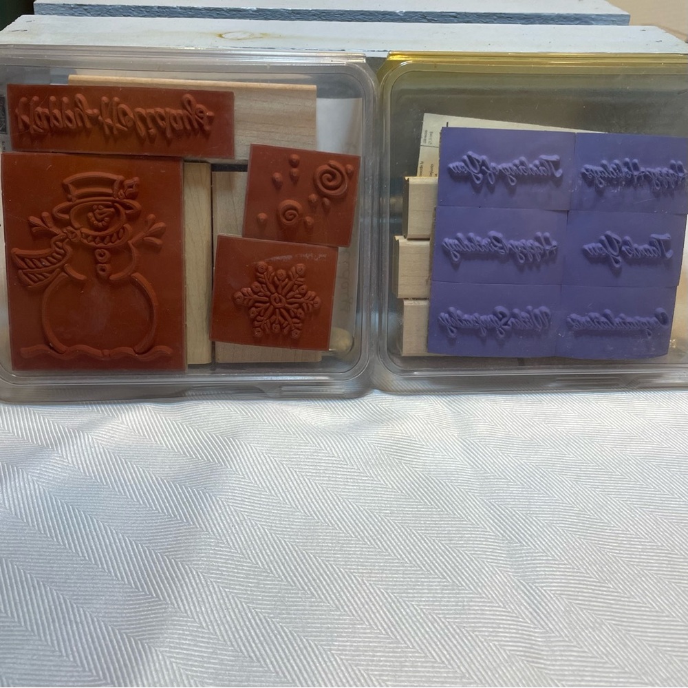 Stampin' Up! Snowman and Sentiments Rubber Stamp Sets. Frosty & Warmest Regards - Picture 2 of 2